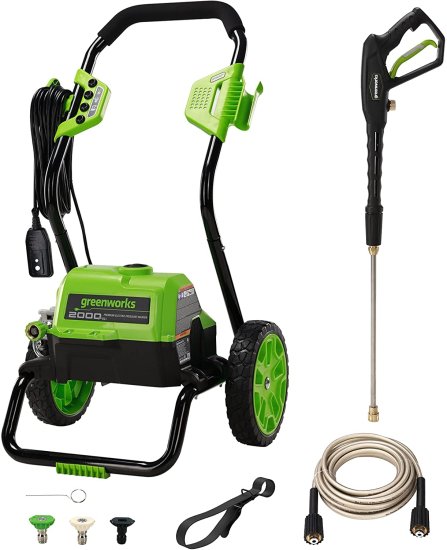 Greenworks 2000 Max PSI @ 1.1 GPM (13 Amp) Electric Pressure Washer (Black Frame) &amp; Chemical Guys Chenille Premium Scratch-Free Microfiber Wash_1