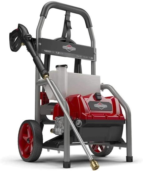 Briggs & Stratton 20680 Electric Pressure Washer, 1800 PSI, 1.2 GPM, Red/Gray/Titanium