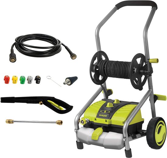 Sun Joe SPX4001-PRO 2030 MAX PSI 1.76 GPM 14.5 Amp Electric Pressure Washer and Hose Reel, Green_2