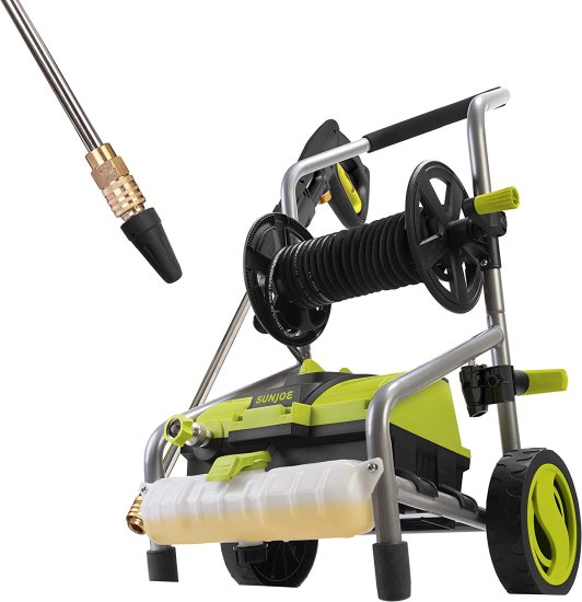 Sun Joe SPX4001-PRO 2030 MAX PSI 1.76 GPM 14.5 Amp Electric Pressure Washer and Hose Reel, Green_3