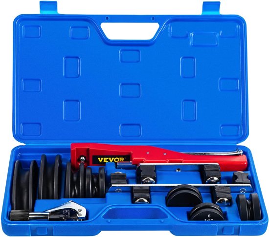 Mophorn 1/4 to 7/8inch Tubing Bender 7 Heads Nylon Hydraulic Pipe Bender Copper 90 Degrees Multi-function 6-22mm Manual Ratcheting Tubing Bender