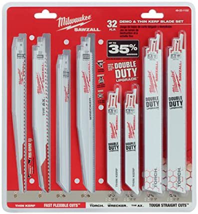 Milwaukee 49-22-1132 Sawzall Bl Mega Set - Thin Kerf & Demo (32-Piece)