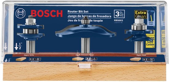 BOSCH ボッシュ RBS003 3-Piece Ogee Door/Cabinetry Set 1/2 In.-Shank
