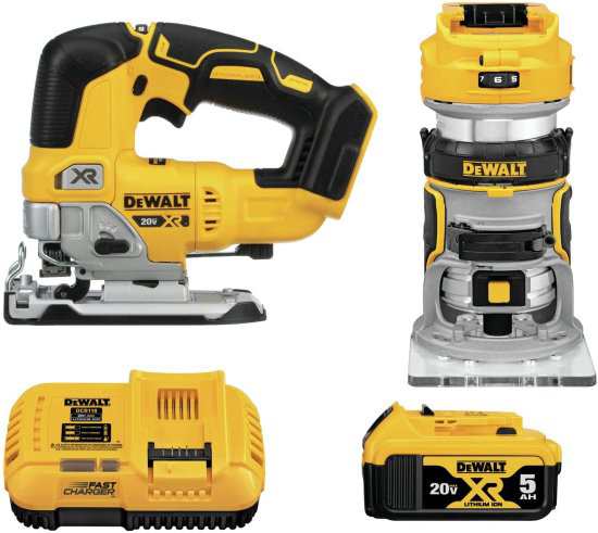 Dewalt デウォルト 20V MAX* XR Router Cordless Woodworking Kit 2-Tool (DCK201P1)