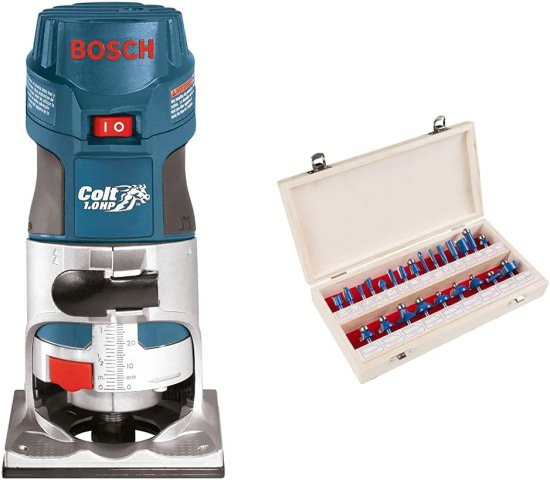 BOSCH ボッシュ Router Tool, Colt 1-Horsepower 5.6 Amp Electronic Variable-Speed Palm Router & Stalwart - RBS024 Router Bit Set- の通販は 43,300円