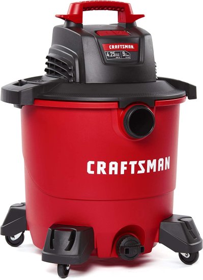 CRAFTSMAN CMXEVBE17590 9 Gallon 4.25 Peak HP Wet/Dry Vac, Portable Shop Vacuum with Attachments &amp; CMXZVBE38673 3Piece Wet/Dry Vacuum Adapter Con_2