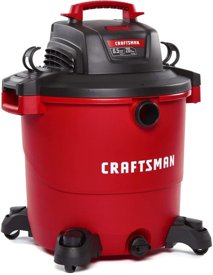 CRAFTSMAN CMXEVBE17596 20 Gallon 6.5 Peak HP Wet/Dry Vac, Heavy-Duty Shop Vacuum with Attachments , Red