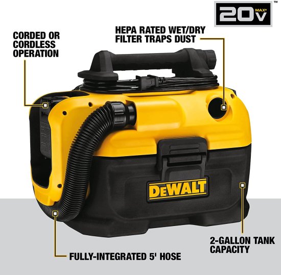 Dewalt デウォルト 20V MAX Vacuum, Wet/Dry (DCV581H)_1