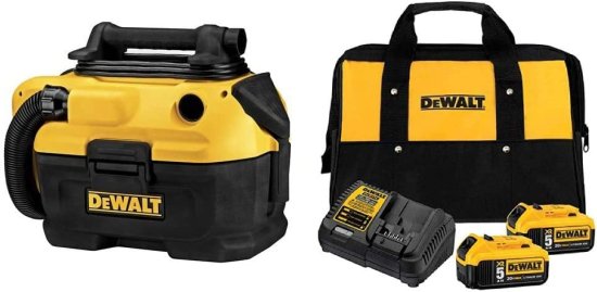 Dewalt デウォルト 20V MAX Vacuum, Wet/Dry (DCV581H) & 20V MAX Battery Starter Kit with 2 Batteries, 5.0Ah (DCB205-2CK)