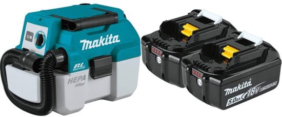 Makita マキタ XCV11Z 18V LXT Lithium-Ion Brushless Cordless 2 Gallon HEPA Filter Portable Wet/Dry Dust Extractor/Vacuum Tool On