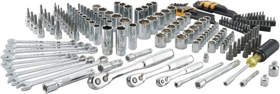 Dewalt デウォルト Drive Socket Set for Mechanics, 200-Piece, 1/4" &amp; 3/8" &amp; 1/2" Drive, MM/SAE (DWMT75000)_1