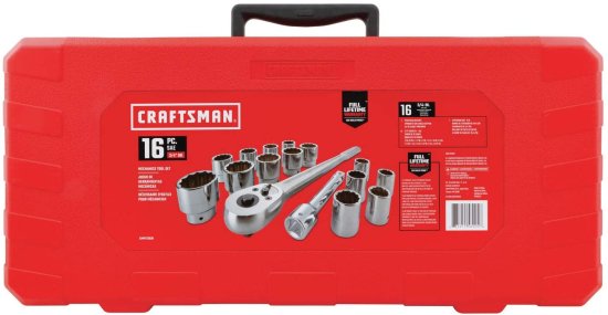 CRAFTSMAN Socket Set, 3/4-Inch Drive, 16-Piece (CMMT12036)
