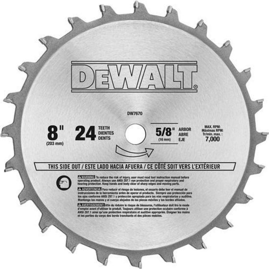 Dewalt デウォルト Dado Blade Set, 8-Inch, 24-Tooth (DW7670)
