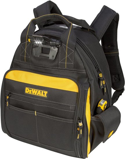 Dewalt デウォルト DGL523 Lighted Tool Backpack Bag, 57-Pockets