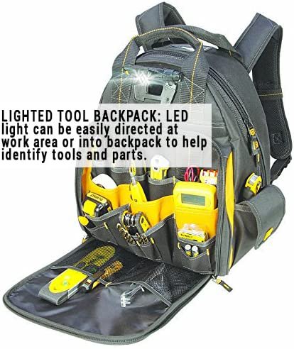 Dewalt デウォルト DGL523 Lighted Tool Backpack Bag, 57-Pockets_1