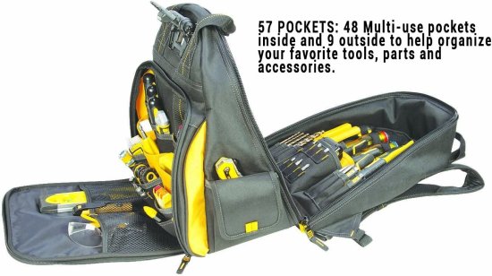 Dewalt デウォルト DGL523 Lighted Tool Backpack Bag, 57-Pockets_2