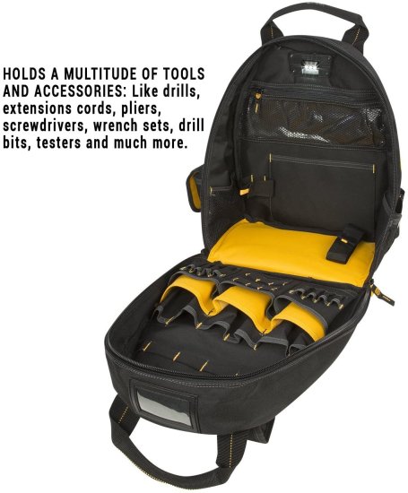 Dewalt デウォルト DGL523 Lighted Tool Backpack Bag, 57-Pockets_6
