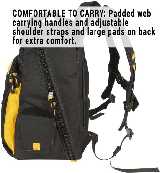Dewalt デウォルト DGL523 Lighted Tool Backpack Bag, 57-Pockets_8