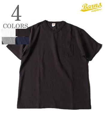 バーンズ 半袖 吊り編み ポケットTシャツ BARNS SURI-AMI V NECK SST BR-11001