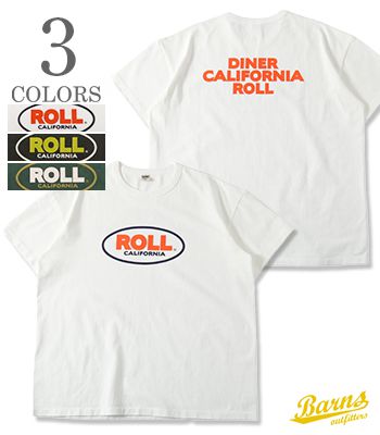 BARNS バーンズ 半袖|丸胴|ピグメント|プリントシャツ『14/- G.O.A.T Pigment T-Shirt ROLL』【アメカジ・カレッジ】BR-25311