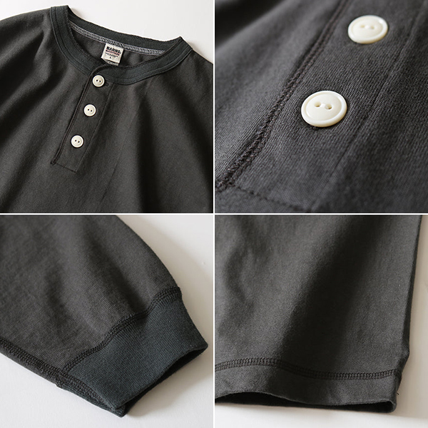 BARNS バーンズ 長袖|小寸編み|ユニオンスペシャル|ヘンリーネックTEE
