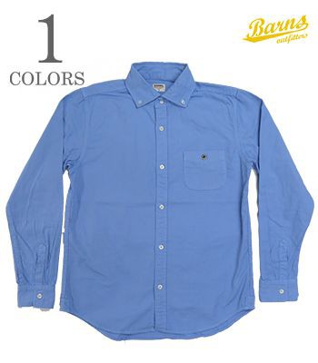 BARNS バーンズ 長袖|小衿|ワイドスブレット|ボタンダウンシャツ|23限定色『NEW OX FORD BUTTON DOWN SHIRTS』【アメカジ・カレッジ】BR-