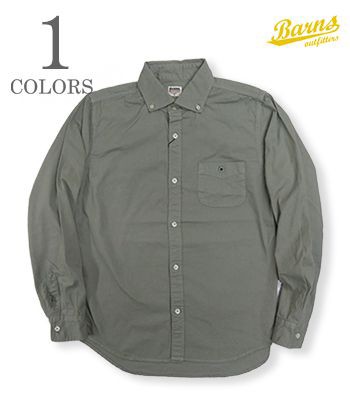 BARNS バーンズ 長袖|小衿|ワイドスブレット|ボタンダウンシャツ|24限定色『NEW OX FORD BUTTON DOWN SHIRTS』【アメカジ・カレッジ】BR-