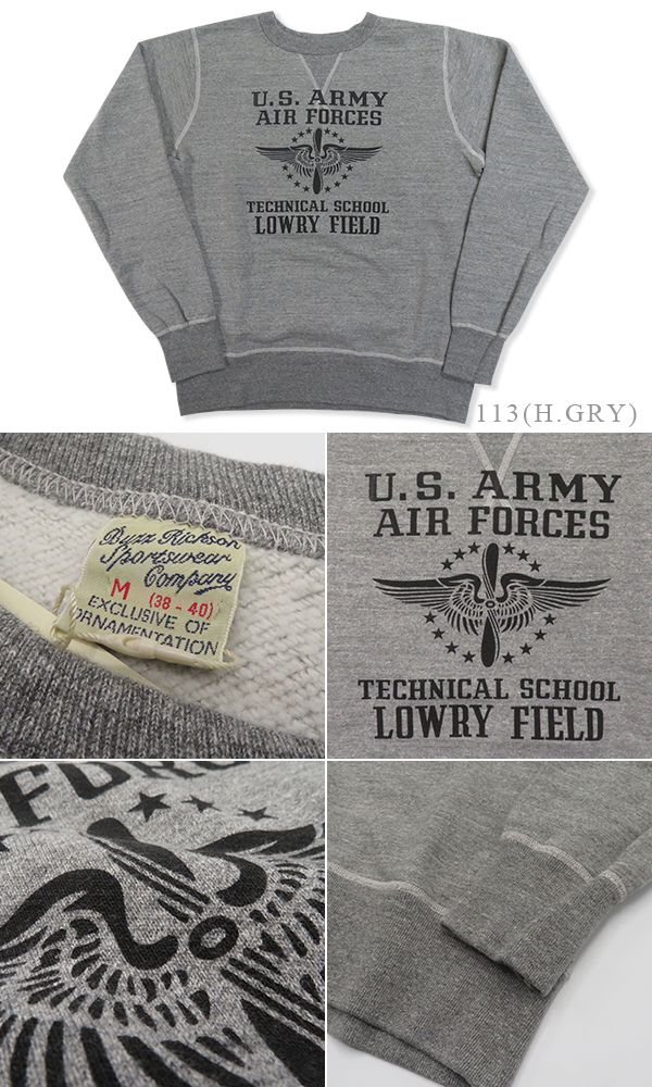 BUZZ RICKSONS バズリクソンズ 丸胴|セットインクルーネックスウェット『U.S. ARMY AIR FORCES SET-IN CREW SWEAT』【アメカジ・ミリタリー】BR69450_3