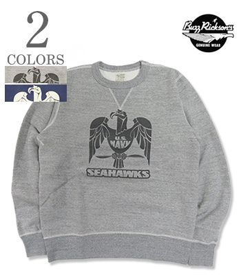 BUZZ RICKSONS バズリクソンズ 丸胴|セットインクルーネックスウェット『U.S.NAVY SEAHAWKS SET-IN CREW NECK SWEAT』【アメカジ・ミリタリー】BR69631