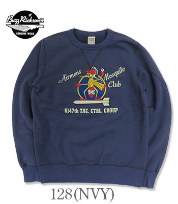 BUZZ RICKSONS バズリクソンズ 丸胴|セットインクルーネックスウェット『AIRMENS MOSQUITO CLUB SET-IN CREW NECK SWEAT』【アメカジ・ミリタリー】BR69632_1