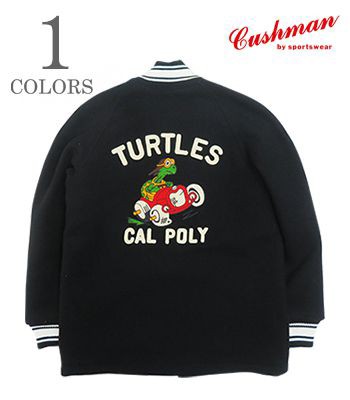 CUSHMAN クッシュマン カラー別注|メルトン|ハンドル刺繍|カークラブジャケット『TURTLES MELTON CAR CLUB JACKET』【アメカジ・カレッジ