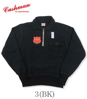 CUSHMAN クッシュマン 先起毛|丸胴|ハーフジップ|スウェット『SWEAT HALF ZIP POLO』【アメカジ・カレッジ】26377_1