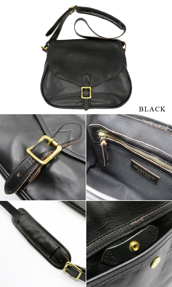 INCEPTION インセプション ホースハイド ポストマン メールバッグ 茶芯