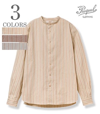 PREQUEL プリクエル HOMAGE 1907|長袖|スタンドカラーシャツ『Stand-up Collar Shirt』【アメカジ・ワーク】S1001