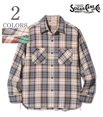 SUGAR CANE シュガーケーン 長袖|ツイル|ネルシャツ『TWILL