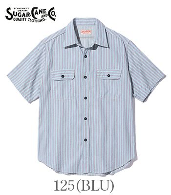 SUGAR CANE シュガーケーン 半袖|ドビーストライプ|ワークシャツ『DOBBY STRIPE WORK SHIRT』【アメカジ・ワーク】SC39306_3