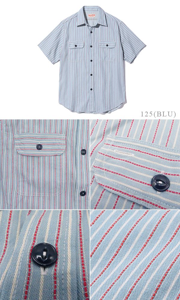 SUGAR CANE シュガーケーン 半袖|ドビーストライプ|ワークシャツ『DOBBY STRIPE WORK SHIRT』【アメカジ・ワーク】SC39306_5