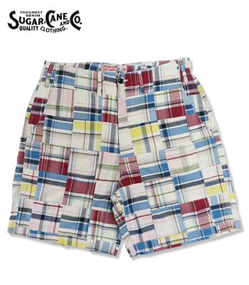 SUGAR CANE シュガーケーン マドラスチェック|パッチワーク|ショートパンツ『MADRAS CHECK PATCHWORK SHORTS』【アメカジ・カレッジ】SC52563_1