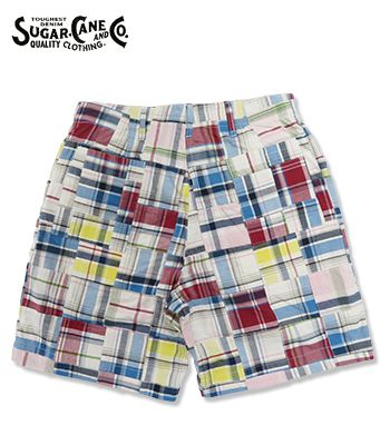 SUGAR CANE シュガーケーン マドラスチェック|パッチワーク|ショートパンツ『MADRAS CHECK PATCHWORK SHORTS』【アメカジ・カレッジ】SC52563_2
