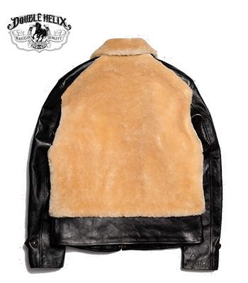 グリズリージャケット　熊ジャン　茶芯ホースハイド　ライダースレザージャケットM 珍しい白熊 グリズリージャケット 熊ジャン 茶芯ホースハイド レザー