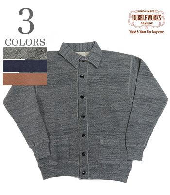 DUBBLEWORKS ダブルワークス 吊り編み|スウェットカーディガン『LOOP WHEEL SWEAT JACKET』【アメカジ・カレッジ】86016