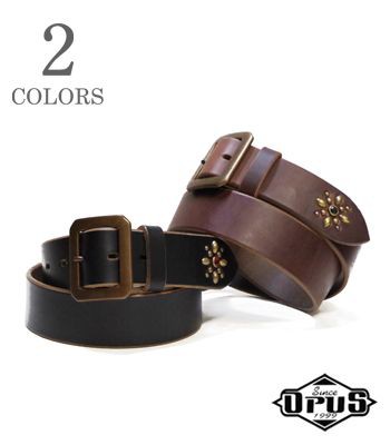 オーパス ホーウィン U.Sオイルレザー スタッズベルト OPUS 40mm OIL LEATHER BELT OHB-02OG