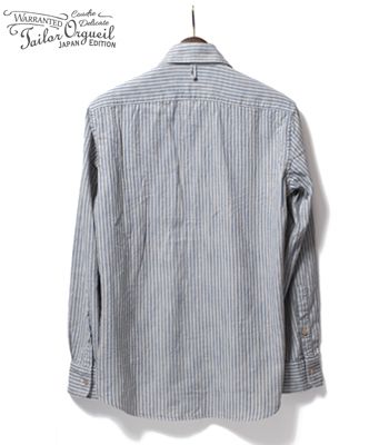 オルゲイユ 長袖 ワークシャツ ORGUEIL Blue Stripe Windsor Collar Shirt OR-5002B_1
