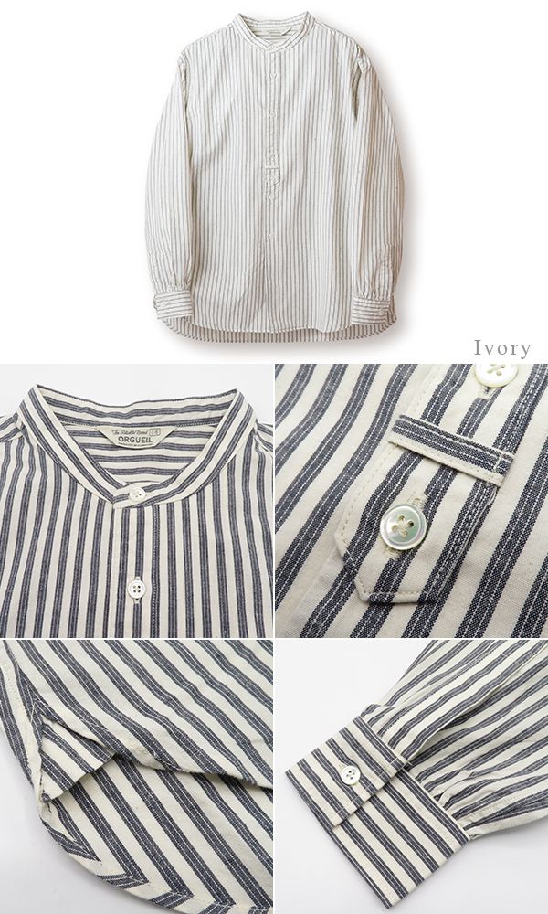 ORGUEIL オルゲイユ 長袖|ストライプ|バンドカラー|グランダット|グランパシャツ『Grandad Collar Shirt』【アメカジ・ワーク】OR-5098_5