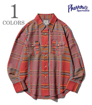 PHERROWS フェローズ 長袖|ブランケット柄|ウエスタンシャツ『BLANKET CHECK WESTERN SHIRT』【アメカジ・ワーク】24W-823CS-Cの通販は