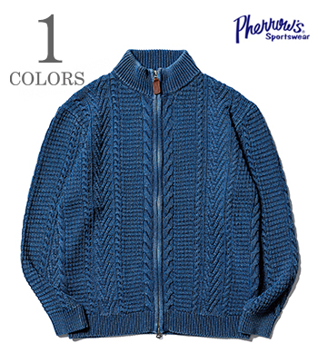 PHERROWS フェローズ ジップアップ|コットンニット|カーディガン『ZIP UP COTTON KNIT CARDIGAN』【アメカジ・カレッジ】24W-PIFK1の通販は