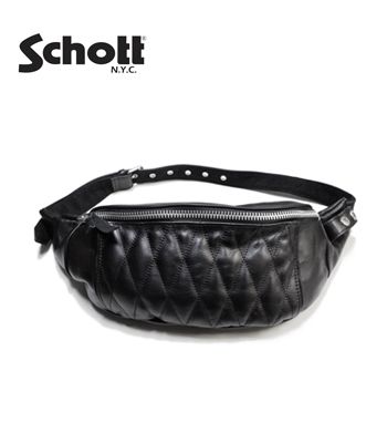 ショット キルティングパッド加工 ボディバック Schott パデットボディバッグ 782-3976006_1