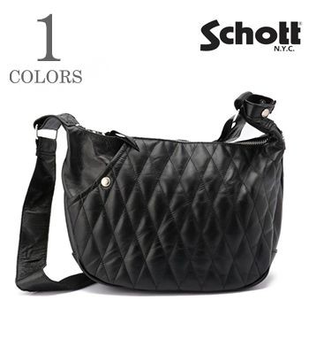 Schott ショット キルティングパッド加工|牛革|バナナバッグ『PADDED BANANA BAG』【アメカジ・バッグ】782-3976005