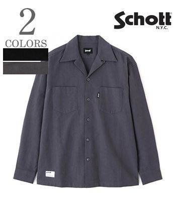 ショット 長袖 フランネル オープンカラーシャツ 『LS NEL SHIRT PLAIN』782-4220005