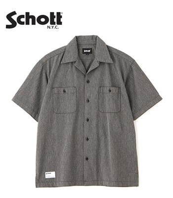 Schott ショット 半袖|コットンコバート|オープンカラー|ワークシャツ『COTTON COVERT SHIRT』【アメカジ・ワーク】782-5123011_1